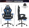 Превью Gaming Chair with LED RGB Lights with Massage and Footrest — Smart Chairs, HOFFREE