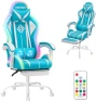 Превью Gaming Chair with LED RGB Lights with Massage and Footrest — Smart Chairs, HOFFREE