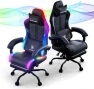 Превью Gaming Chair with Speakers, RGB LED Lights, Ergonomic Chair with Footrest, Linkage Armrest — Smart Chairs, GTPLAYER
