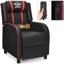 Превью Gaming Recliner with Massage, Adjustable Footrest & Side Pocket — Massage Chairs, GYMAX