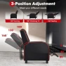 Превью Gaming Recliner with Massage, Adjustable Footrest & Side Pocket — Massage Chairs, GYMAX