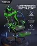 Превью Green Gaming Chair with Footrest — Smart Chairs, Soontrans