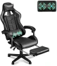 Превью Green Gaming Chair with Footrest — Smart Chairs, Soontrans
