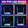 Превью LED Gaming Chair with Speakers Massage Big and Tall Computer Chair with RGB Lights Bluetooth Game Chair with Footrest — Smart Chairs, HOFFREE