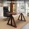 Превью 60 x 30 Inch Oak Executive Standing Desk, Dual Motor Electric Height Adjustable Desk — Standing Desk, FLEXISPOT