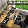 Превью Electric Standing Desk with 4 Drawers and Storage Shelves — Standing Desk, ExaDesk