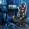 Превью Massage Gaming Chair with Reclining Backrest, Adjustable Handrails and Seat Height, Ergonomic PU Leather Swivel PC Game... — Massage Chairs, Goplus