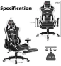 Превью Massage Gaming Chair with Reclining Backrest, Adjustable Handrails and Seat Height, Ergonomic PU Leather Swivel PC Game... — Massage Chairs, Goplus