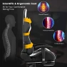 Превью Massage Gaming Chair with Reclining Backrest, Adjustable Handrails and Seat Height, Ergonomic PU Leather Swivel PC Game... — Massage Chairs, Goplus