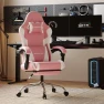 Превью Pink Gaming Chair with Footrest and Massage Lumbar Support — Smart Chairs, Dowinx