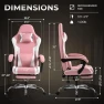 Превью Pink Gaming Chair with Footrest and Massage Lumbar Support — Smart Chairs, Dowinx