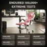 Превью Pink Gaming Chair with Footrest and Massage Lumbar Support — Smart Chairs, Dowinx