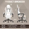 Превью Soontrans Linen Fabric Gaming Chair Beige/Coffee with Footrest — Smart Chairs, Soontrans