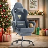 Превью Velvet Fabric Gaming Chair with Footrest — Smart Chairs, Soontrans