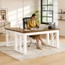 Превью 60 x 30 Inch Oak Executive Standing Desk, Dual Motor Electric Height Adjustable Desk — Standing Desk, FLEXISPOT