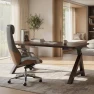 Превью 60 x 30 Inch Oak Executive Standing Desk, Dual Motor Electric Height Adjustable Desk — Standing Desk, FLEXISPOT