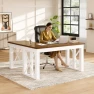 Превью 60 x 30 Inch Oak Executive Standing Desk, Dual Motor Electric Height Adjustable Desk — Standing Desk, FLEXISPOT