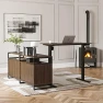 Превью 66 Inch L Shaped Standing Desk with Drawers & Shelves — Standing Desk, FEZIBO