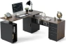 Превью 66 Inch L Shaped Standing Desk with Drawers & Shelves — Standing Desk, FEZIBO