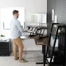 Превью Corner Electric Height Adjustable Cubicle Standing Desk Converter — Standing Desk, VIVO
