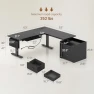 Превью L Shaped Electric Standing Desk with File Cabinet — Standing Desk, SEDETA