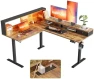 Превью L Shaped Standing Desk 63 x 55 inch Adjustable Height, Electric Corner Standing Desk, Sit Stand Computer Table with... — Standing Desk, Agilestic