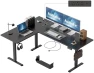 Превью L Shaped Standing Desk 63 x 55 inch Adjustable Height, Electric Corner Standing Desk, Sit Stand Computer Table with... — Standing Desk, Agilestic