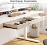 Превью Standing Desk with Drawers, 63x23.6 Inch Electric Stand Up Desk with Storage Shelf and Memory Controller — Standing Desk, ONBRILL