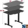 Превью 40-Inch Mobile Electric Height Adjustable Sit to Stand Desk with Drawer, Hanging Hooks and Cable Management — Standing Desk, SHW