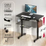 Превью 40-Inch Mobile Electric Height Adjustable Sit to Stand Desk with Drawer, Hanging Hooks and Cable Management — Standing Desk, SHW