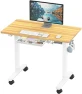 Превью 40-Inch Mobile Electric Height Adjustable Sit to Stand Desk with Drawer, Hanging Hooks and Cable Management — Standing Desk, SHW