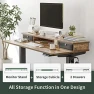 Превью 48 x 24 Inch Height Adjustable Electric Standing Desk with Double Drawer and Storage Shelf — Standing Desk, FEZIBO