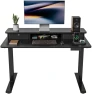 Превью 48 x 24 Inch Height Adjustable Electric Standing Desk with Double Drawer and Storage Shelf — Standing Desk, FEZIBO