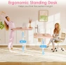 Превью Electric Height Adjustable Standing Desk, 48 Inch Pink Computer Desk for Women Girls, Sit Stand Table for Home, Office,... — Standing Desk, OffiGo