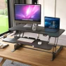 Превью Electric Standing Desk Converter with 38" Tabletop — Standing Desk, Mount-It!