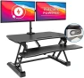 Превью Electric Standing Desk Converter with Dual Monitor Arms — Standing Desk, Mount-It!
