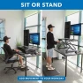 Превью Electric Standing Desk Converter with Dual Monitor Arms — Standing Desk, Mount-It!
