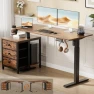 Превью Electric Standing Desk with Drawers — Standing Desk, REAHOME