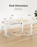 Превью L-Shaped Standing Desk with Power Outlets & LED Strip — Standing Desk, HUANUO