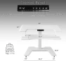 Превью White Electric Mobile Height Adjustable 36 inch Dual Platform Standing Desk with Wheels — Standing Desk, VIVO