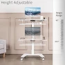 Превью White Electric Mobile Height Adjustable 36 inch Dual Platform Standing Desk with Wheels — Standing Desk, VIVO