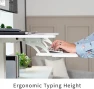 Превью White Electric Mobile Height Adjustable 36 inch Dual Platform Standing Desk with Wheels — Standing Desk, VIVO