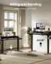 Превью 48 x 24 Inch Height Adjustable Electric Standing Desk with Double Drawer — Standing Desk, FEZIBO