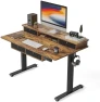 Превью 48 x 24 Inch Height Adjustable Electric Standing Desk with Double Drawer — Standing Desk, FEZIBO