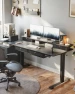 Превью 48" x 24" Standing Desk with Drawers, Height Adjustable Electric Workstation, Computer Sit Stand Up Table with Large... — Standing Desk, CubiCubi