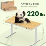 Превью 55" Bamboo Standing Desk, Dual Motor 3 Stages Adjustable Height Electric Computer Workstation with Wireless Charging,... — Standing Desk, FLEXISPOT