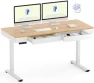 Превью 55" Bamboo Standing Desk, Dual Motor 3 Stages Adjustable Height Electric Computer Workstation with Wireless Charging,... — Standing Desk, FLEXISPOT