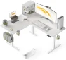Превью 55x45 Inches Reversible L Shaped Standing Desk with Cup Holder — Standing Desk, WALKINGDESK