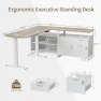 Превью Electric L Shaped Standing Desk with Storage — Standing Desk, FEZIBO