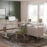 Превью Electric L Shaped Standing Desk with Storage — Standing Desk, FEZIBO